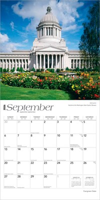 2026 BrownTrout Evergreen State Washington Places 12" x 12" Monthly Wall Calendar (9798330703234)