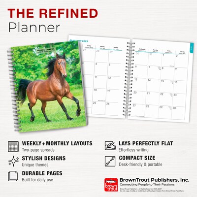 2027 BrownTrout Horse Lovers 6.5" x 7.8" Calendar Year Weekly Standard Planner, Multicolor (9798330709458)