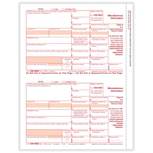 ComplyRight 2023 1099-MISC Tax Form, 1-Part, 2-Up, Federal Copy A, 25/Pack (511025)