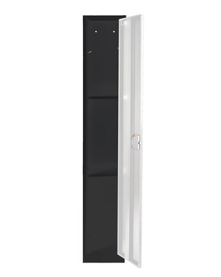 AdirOffice 72"H Single Tier Black/White Storage Locker (ADI629-201-B-W-DL)