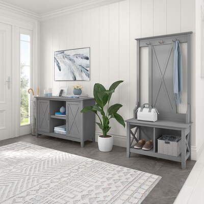 Bush Furniture Key West 30" Accent Cabinet with Doors and 4 Shelves, Cape Cod Gray (KWS146CG-03)