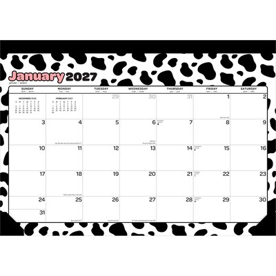 2027 BrownTrout Cow Prints 15.5 x 11 Monthly Desk Pad Calendar, Assorted Colors (9798330713653)