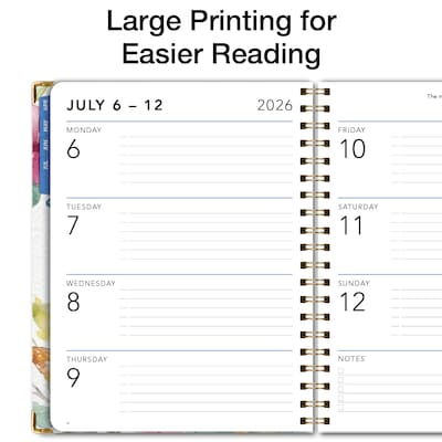 2026-2027 Excello Brands 8.5" x 11" Academic Weekly & Monthly Planner, Paperboard Cover, Watercolor Butterflies(NAY27-8511LP-33)