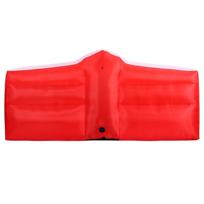 Fraser Hill Farm 4' Pre-Lit Inflatable Santa in Reindeer Stable (FHFRDRSTBLE041-L)