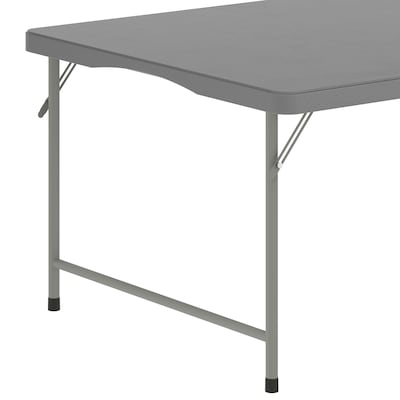 Flash Furniture Paige Rectangle Kid's Plastic Folding Table, 29"W x 60"D x 18.75"H,Granite Gray (RB3060FHKIDGY)