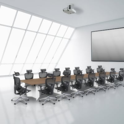 Regency Array 240W x 48D Conference Table with Grommet, Noble Oak/White (ACT24048NOWH)