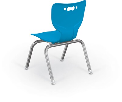 MooreCo 12" Hierarchy Student Chair with 4 Legs, Blue/Chrome Base (703673595308)
