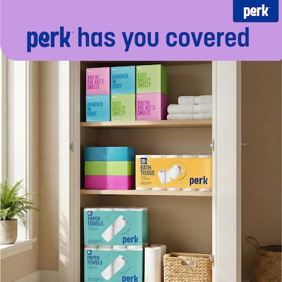 Perk™ Ultra Soft Tissue, 2-Ply, 95 Sheets/Box, 6 Boxes/Pack (PK57779)