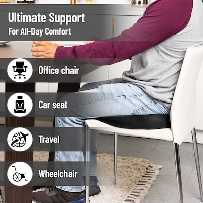 Mind Reader Memory Foam Seat Cushion, Black (SEATMESH-BLK)