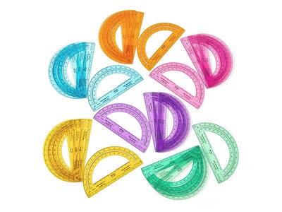 hand2mind Rainbow Protractors, 24/Set (75666)
