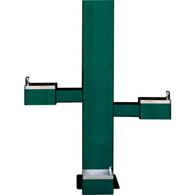 Global Industrial Outdoor Bottle Filler w/ Filtered Bi-Level Drinking Fountain & Pet Station, Green (761221GNF)