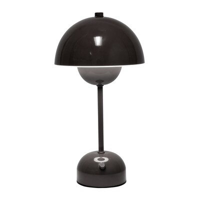 Simple Designs Mushroom Magic LED Table Lamp, Black (LD1069-BLK)