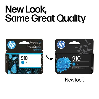 HP 910 Cyan Standard Yield Ink Cartridge, Prints Up to 315 Pages (3YL58AN#140)