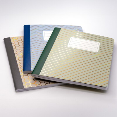 Pukka Pad Haze 1-Subject Composition Notebooks, 7" x 10", College Ruled, 140 Sheets, Assorted Colors, 3/Pack, 2 Packs/Bundle