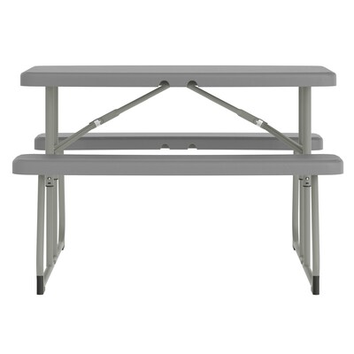 Flash Furniture Paige Rectangular Folding Kids Picnic Table and Benches, 32.625" x  37.5", Gray (RBEBB2432FD2GY)