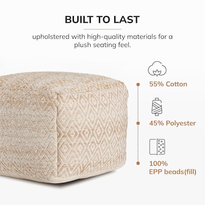 Anji Mountain Cherokee Tawny Fabric Rectangular Pouf Ottoman (AMBPF002-2014)