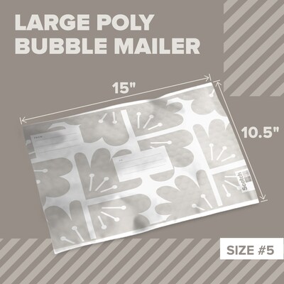 Scotch 10.5 x 15 Self-Sealing Bubble Mailer, #5, Taupe, 12/Pack (8915DT-5-12MC)