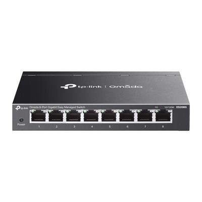 TP-Link Omada 8-Ports Gigabit Ethernet Managed Switch 1000Mbps, Black (ES208G)