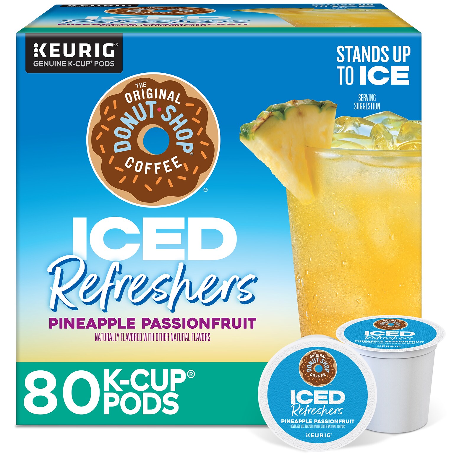 The Original Donut Shop Iced Refreshers Pineapple Passion Fruit, Keurig® K-Cup® Pods, 80/Carton (5000379381CT)