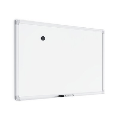 U Brands Magnetic Porcelain Steel Dry-Erase Whiteboard, Aluminum Frame, 3' x 2' (4899U00-01)