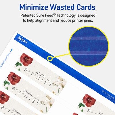 Avery Business Cards, 1" x 3", Matte White, 800/Box (95284)