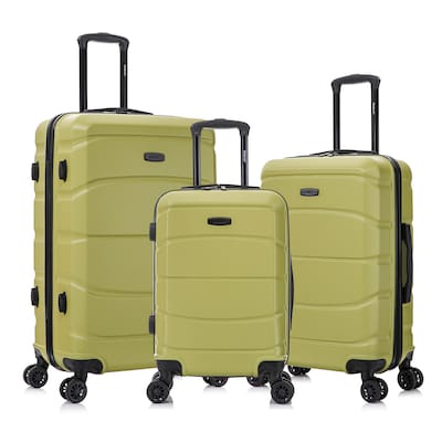 DUKAP Sense 3-Piece Hardside Spinner Carry-On Luggage Set, TSA Checkpoint Friendly, Green (DKSENSML-GRN)