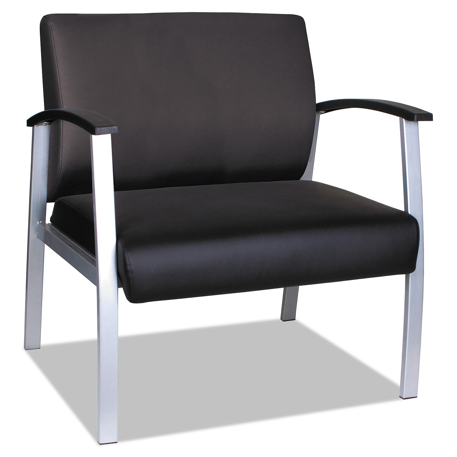 Alera metaLounge Series Fixed Arm Polyurethane Bariatric Guest Chair, Black (ALEML2219)