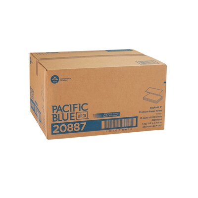 Pacific Blue Ultra BigFold Z Multifold Paper Towels, 1-ply, 220 Sheets/Pack, 10 Packs/Carton (20887)