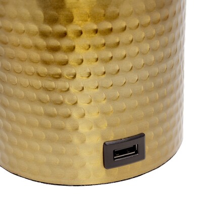 Creekwood Home 18.5" LED Table Lamp with USB Port, Gold (CWT-1007-GL)