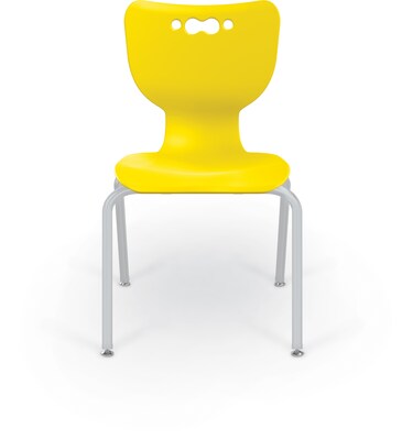 MooreCo 18" Hierarchy Student Chair with 4 Legs, Yellow/Platinum Base (703673561983)