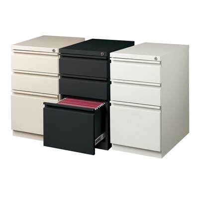 Hirsh 20" Mobile Pedestal File Cabinet, 3 Drawer Box-File, Letter Width, Putty (18574)