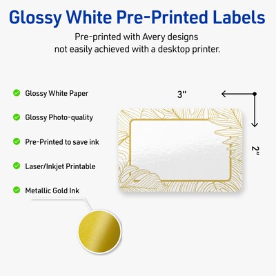 Avery Laser/Inkjet Rectangle Multipurpose Labels, 2 x 3, White, 80/Pack (S00-EVX)