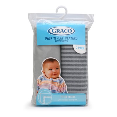Graco Pack ‘n Play Playard Fitted Sheets, Grey (2142575)