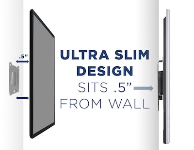 Mount-It! Low Profile Fixed TV Mount for 19" to 32" TVs, Black, (MI-203)