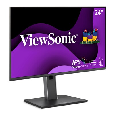 ViewSonic Ergonomic 24" 1080p 100Hz LCD Monitor, HDMI, DisplayPort, VGA, Black, 4-Port USB Hub (VG2451)