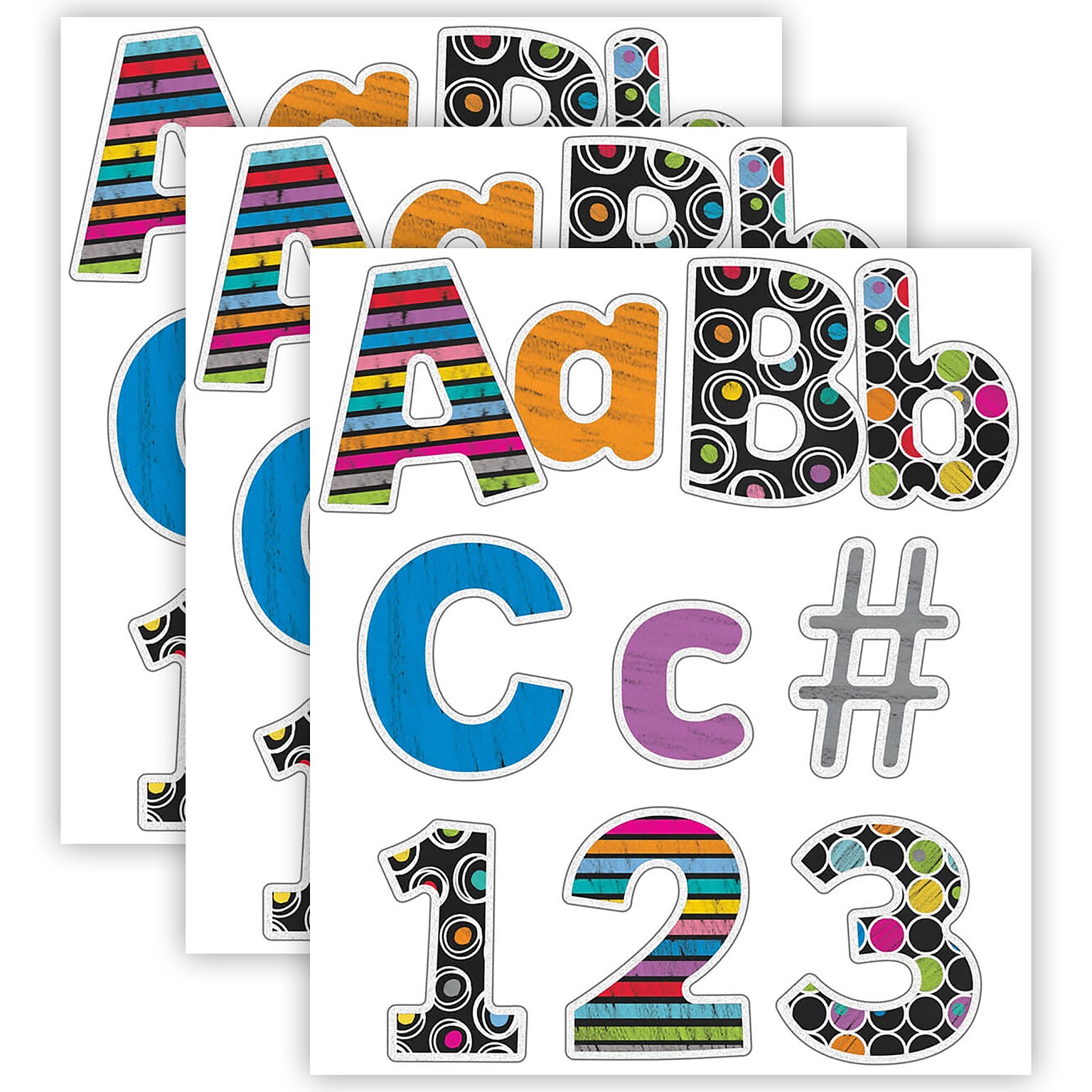 Carson Dellosa 4 Chalkboard Combo Pack EZ Letters and Numbers, 219/Pack, 3 Packs/Bundle (CD-130099-3)