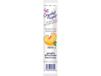 Crystal Light On The Go Peach Tea Powder, 0.09 Oz., 30/Box (00797)