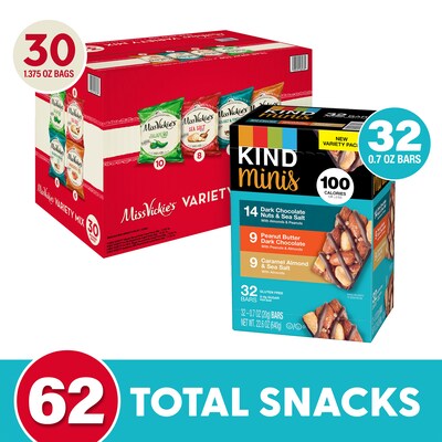 KIND Minis and Miss Vickies Kettle Chips Variety Pack, 62/Bundle (600-04052)