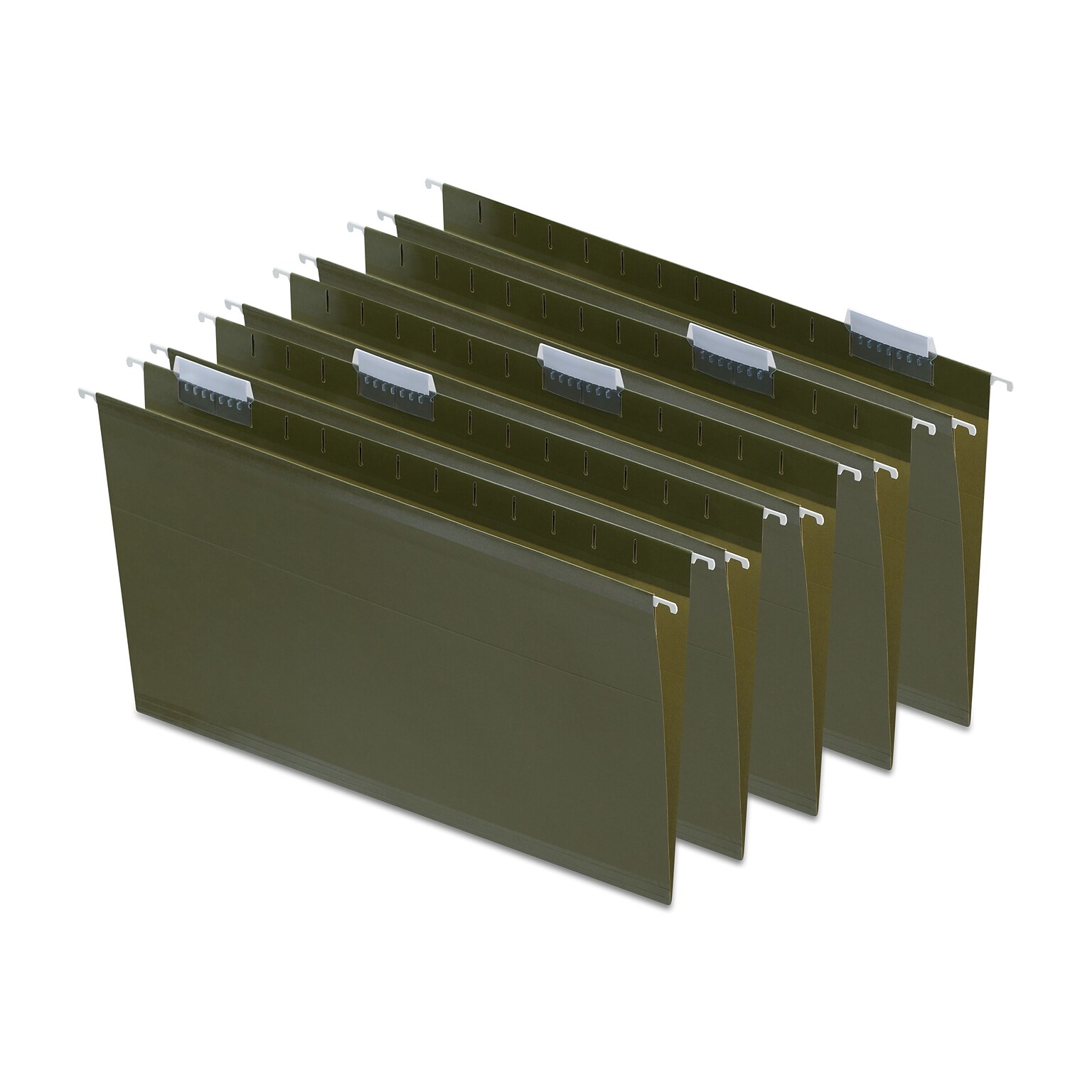 Staples 100% Recycled Hanging File Folder, 1/5-Cut Tab, Legal Size, Standard Green, 25/Box (ST16402/TR16402)