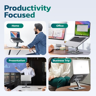 Purely L107 Ergonomic Laptop/Tablet Stand 8-in-1 Docking Station, Silver (PDSL107)