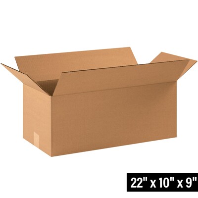 22 x 10 x 9 Shipping Boxes, 32 ECT, Brown, 20/Bundle (22109)