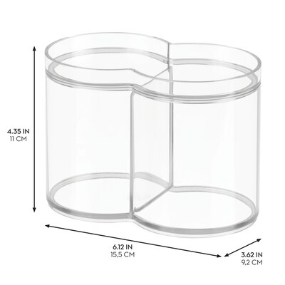 iDESIGN Stackable Plastic Dual Canister with Lid, Clear, 4/Pack  (28376M4)