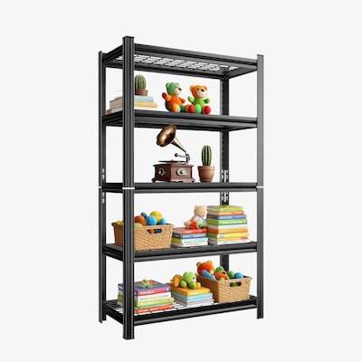 FlexiSpot 5-Shelf Metal Storage Rack, 71.2 x 35.4 x 15.7, Black (CJ021-DJ)