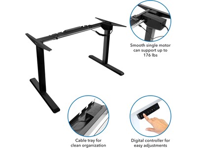 Mount-It! 55"W Electric Rectangular Adjustable Standing Desk, Black (MI-18087)