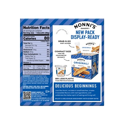 Nonni’s Classic Almond Italian Biscotti Cookies, 5.5 oz., 25 Cookies/Box (NSD197721)