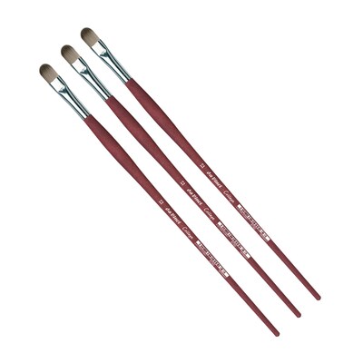 da Vinci COLLEGE Oil and Acrylic Synthetic Student Filbert Brush, 3 Brushes/Pack (DVXVA875012-3)