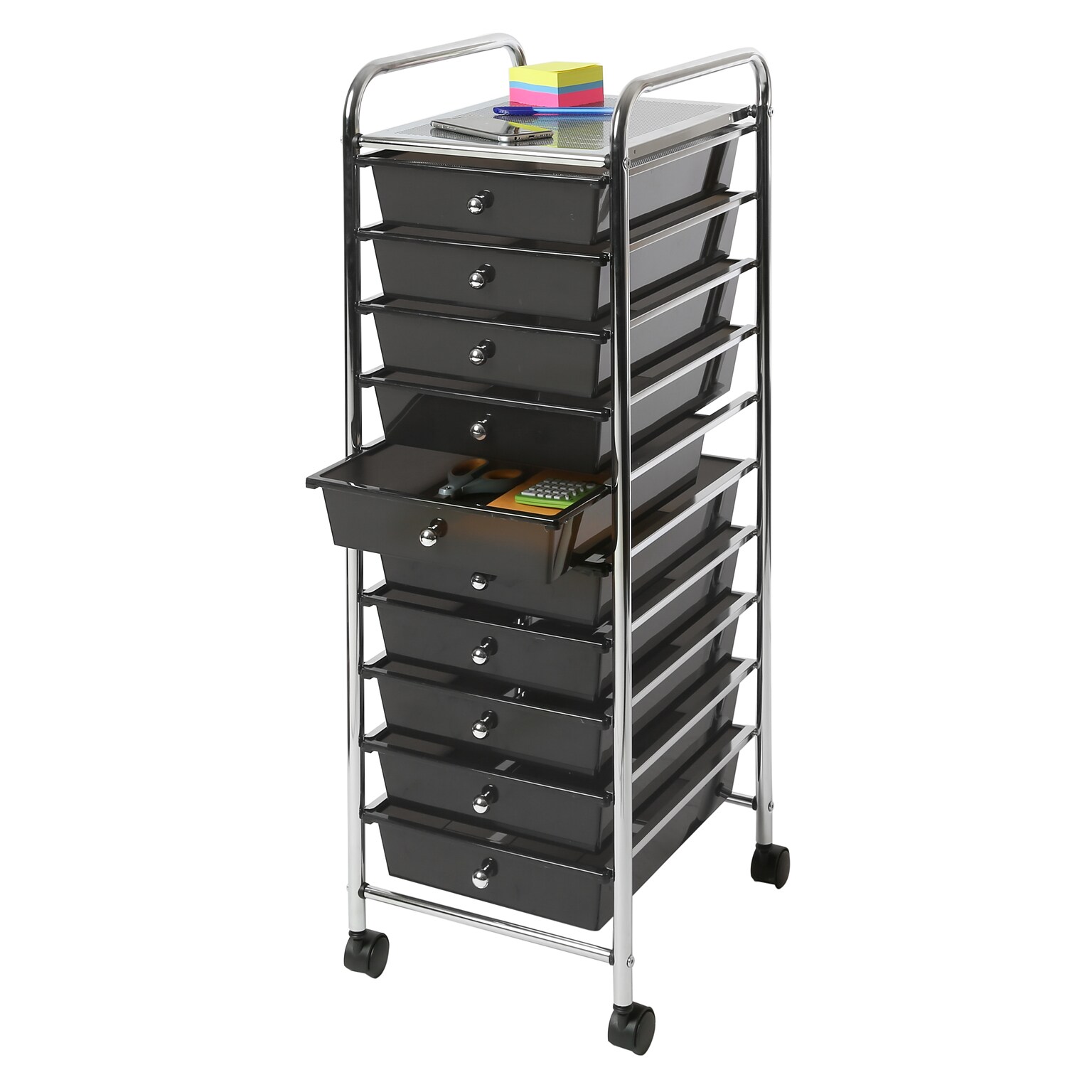 Seville Classics 10-Drawer Storage Cart, Black (SHE16218KB)