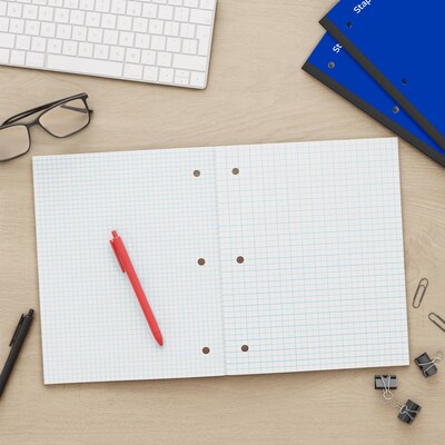 Staples Wireless 1-Subject Notebook, 8.5" x 11", Graph Ruled, 80 Sheets, Blue (ST58382C)