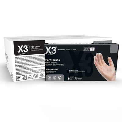 Ammex Poly Glove, Large, 200 per Box