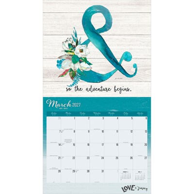 2027 BrownTrout Love the Journey 14" x 12" Monthly Wall Calendar, Assorted Colors (9798330716043)